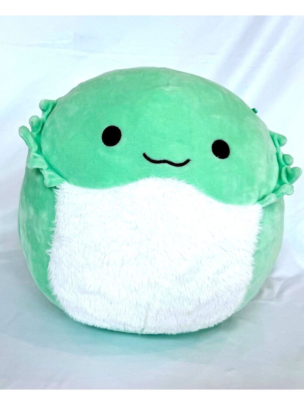 Squishmallows Abe the Bearded Dragon Green Plush White Fuzzy Belly